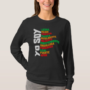 Mexicaanse Cottagecore Yo Soy Latina Empowerment v T-shirt