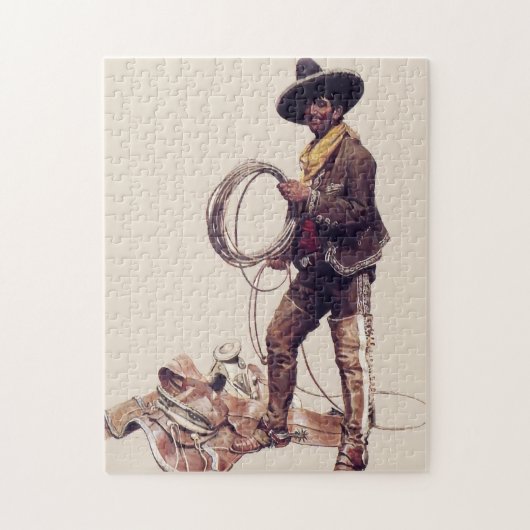 “Mexicaanse Cowboy” door W Herbert Dunton Legpuzzel (Verticaal)