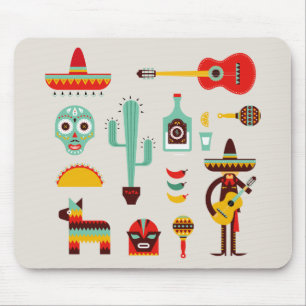Mexicaanse culturele illustreurs muismat