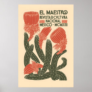 Mexicaanse culturele poster El Maestro 1922 vintag