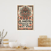 Mexicaanse cultuur poster gestileerd Azteekse gezi (Keuken)