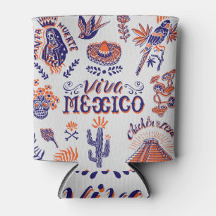 Mexicaanse Cultuursymbolen  Kaart Blikjeskoeler