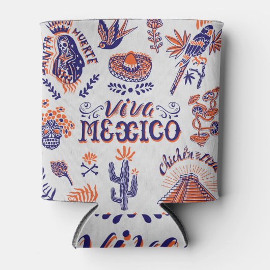 Mexicaanse Cultuursymbolen Kaart Blikjeskoeler (Voorkant)