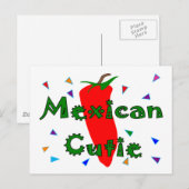 Mexicaanse Cutie Red Chili Pepper T-Shirts en Gift Briefkaart (Voorkant / Achterkant)