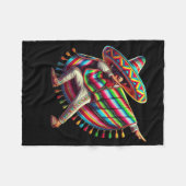 Mexicaanse Dabbing Poncho Cinco De Mayo Dab Fiesta Fleece Deken (Voorkant (Horizontaal))