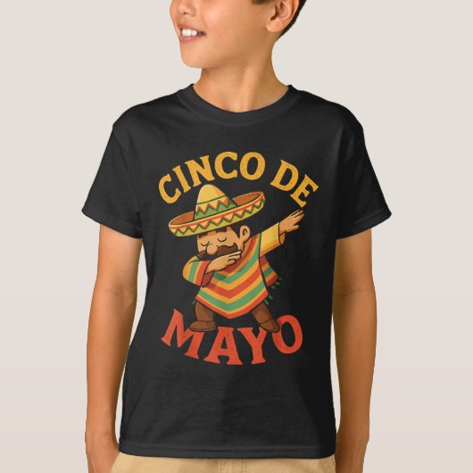 Mexicaanse Dabbing Poncho Cinco De Mayo T-shirt (Voorkant)