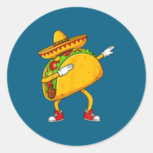 Mexicaanse dabbing taco grappige cinco de mayo ronde sticker