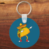 Mexicaanse dabbing taco grappige cinco de mayo sleutelhanger (Voorkant)