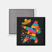 Mexicaanse dabende poncho cinco de mayo jongen magneet (Voorkant / Achterkant)