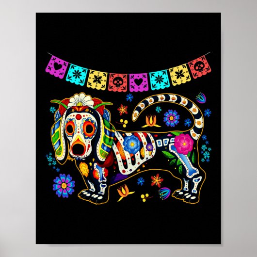 Mexicaanse Dachshund Bone Halloween Day O Poster (Voorkant)