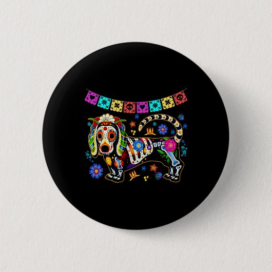 Mexicaanse Dachshund Bone Halloween Day O Ronde Button 5,7 Cm (Voorkant)