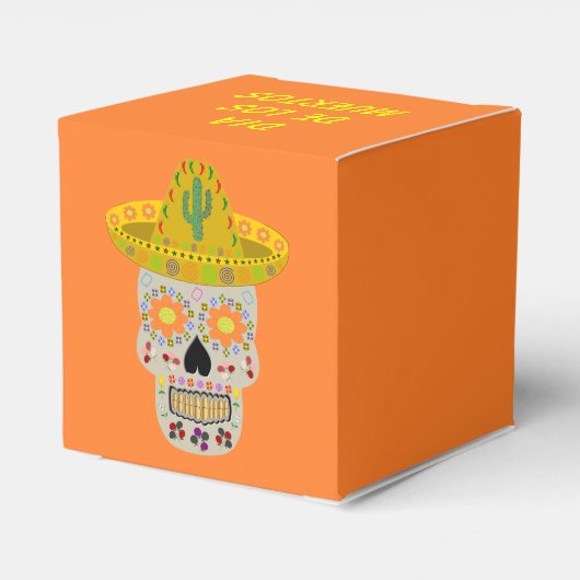 Mexicaanse dag van de dode schedel bedankdoosjes (Achterkant)