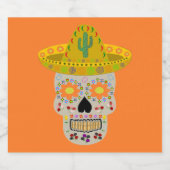 Mexicaanse dag van de dode schedel bier etiket (Enkel label)