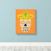 Mexicaanse dag van de dode schedel canvas afdruk (Insitu (Houten vloer))