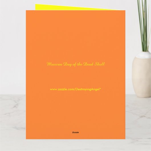 Mexicaanse dag van de dode schedel - douanekaart kaart (Achterkant)