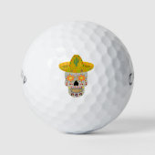 Mexicaanse dag van de dode schedel golfballen (Voorkant)