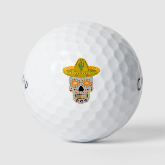 Mexicaanse dag van de dode schedel golfballen (Voorkant)