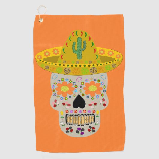 Mexicaanse dag van de dode schedel golfhanddoek (Voorkant)