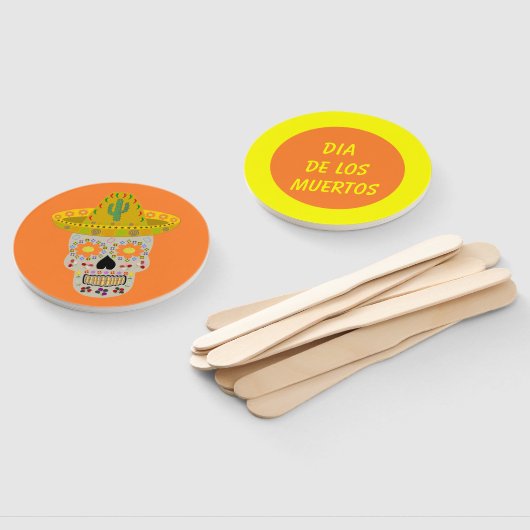 Mexicaanse dag van de dode schedel handwaaier (Niet-gemonteerd)