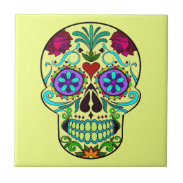 Mexicaanse Dag van de Dode Schedel Keramische Tege Tegeltje