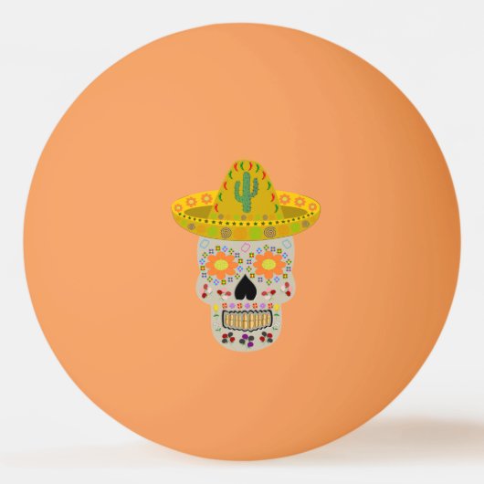 Mexicaanse dag van de dode schedel pingpongbal (Voorkant)