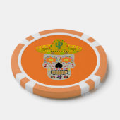 Mexicaanse dag van de dode schedel poker chips (Enkel)