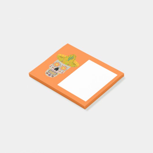 Mexicaanse dag van de dode schedel post-it® notes (Schuin)