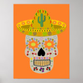 Mexicaanse dag van de dode schedel poster (Voorkant)