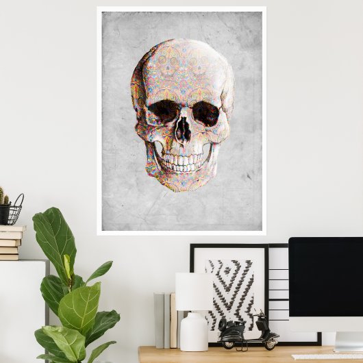 Mexicaanse dag van de dode schedel poster (Thuiskantoor)