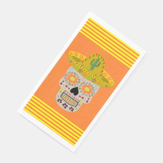 Mexicaanse dag van de dode schedel servet (Hoek)