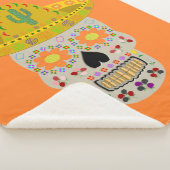 Mexicaanse dag van de dode schedel sherpa deken (3/4)