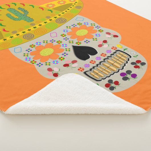 Mexicaanse dag van de dode schedel sherpa deken (3/4)