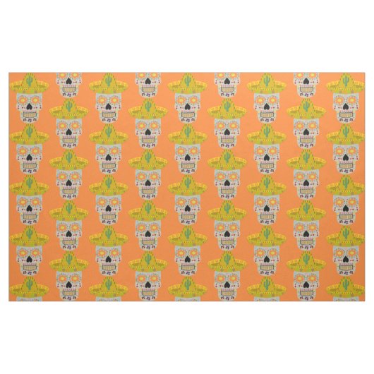 Mexicaanse dag van de dode schedel stof (Fat Quarter)