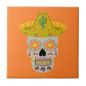 Mexicaanse dag van de dode schedel tegeltje (Voorkant)