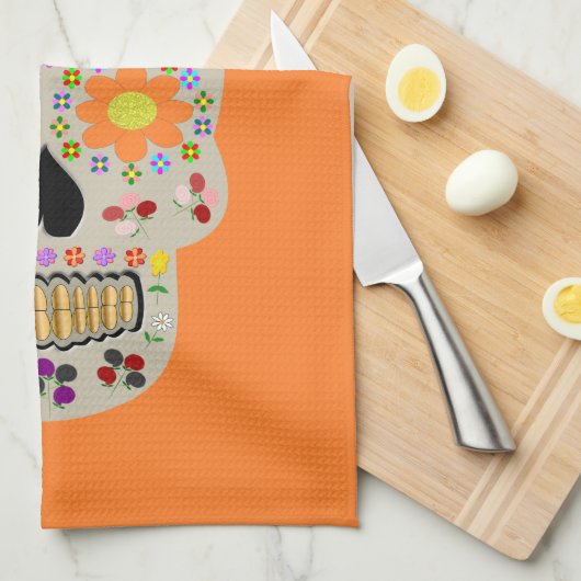 Mexicaanse dag van de dode schedel theedoek (Quarter Fold)