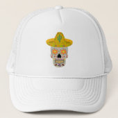 Mexicaanse dag van de dode schedel  trucker pet (Voorkant)