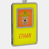 Mexicaanse dag van de dode schedel verzilverd omlijst ornament (Rechts)