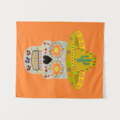 Mexicaanse dag van de dode schedel wandkleed (Voorkant (horizontaal))