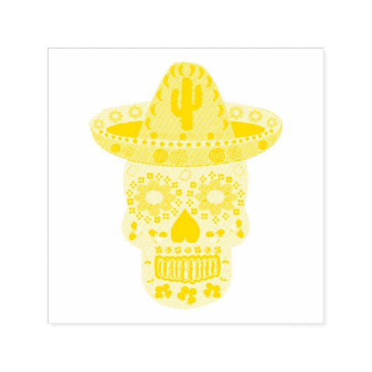 Mexicaanse dag van de dode schedel zelfinktende stempel (Design)