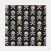 Mexicaanse dag van de dode schedelbeenderen magneet (Voorkant)