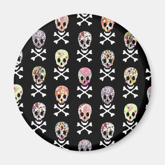 Mexicaanse dag van de dode schedelbeenderen magneet (Voorkant)