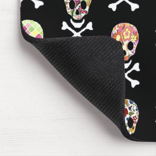 Mexicaanse dag van de dode schedelbeenderen muismat (Hoek)