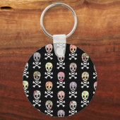 Mexicaanse dag van de dode schedelbeenderen sleutelhanger (Voorkant)