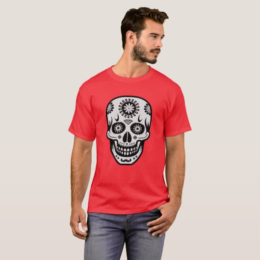Mexicaanse dag van de dode suikerschedel t-shirt (Voorkant volledig)