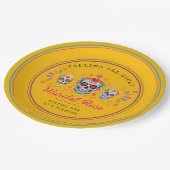 Mexicaanse Dag van de Dode Suikerschedel Verjaarda Papieren Bordje (Gekanteld)