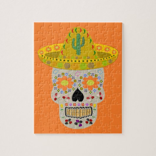 Mexicaanse Dag van de Doden Schedel Legpuzzel (Verticaal)