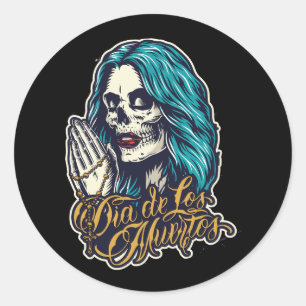 Mexicaanse Dag van de Dood Ronde Sticker