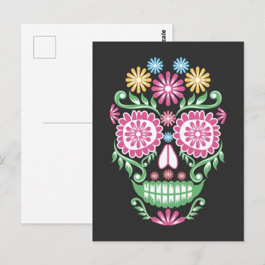 Mexicaanse dag van de dood van Mexico voor de zwar Briefkaart (Voorkant / Achterkant)