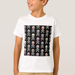 Mexicaanse Dag van Dode Schedel Kruisbeenderen T-shirt