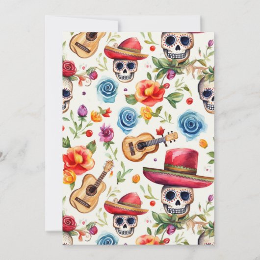 Mexicaanse Dag van het Dode Baby shower Fiesta Kaart (Achterkant)